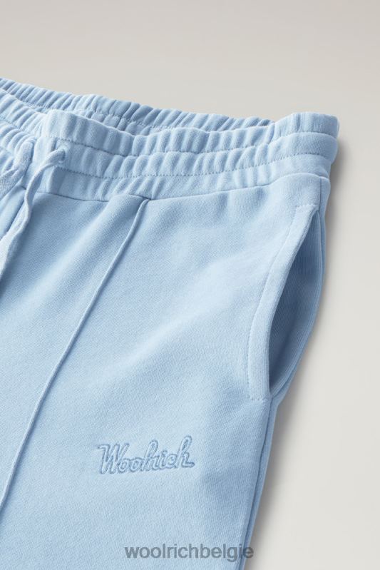 Joggingbroek met wijde pijpen van puur katoen Woolrich vrouwen 8TTN053 bleek indigo kleding