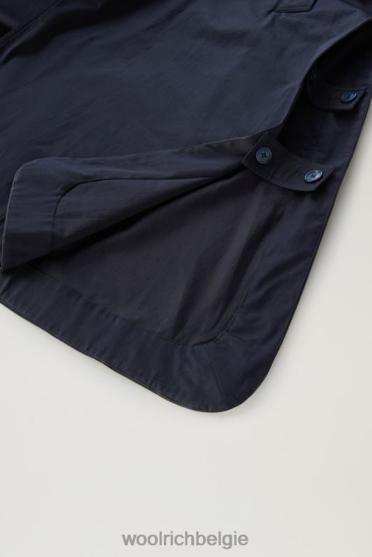 Katoenen trenchcoat aan het meer Woolrich vrouwen 8TTN0115 Melton blauw kleding