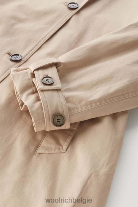 Katoenen trenchcoat aan het meer Woolrich vrouwen 8TTN025 veer beige kleding
