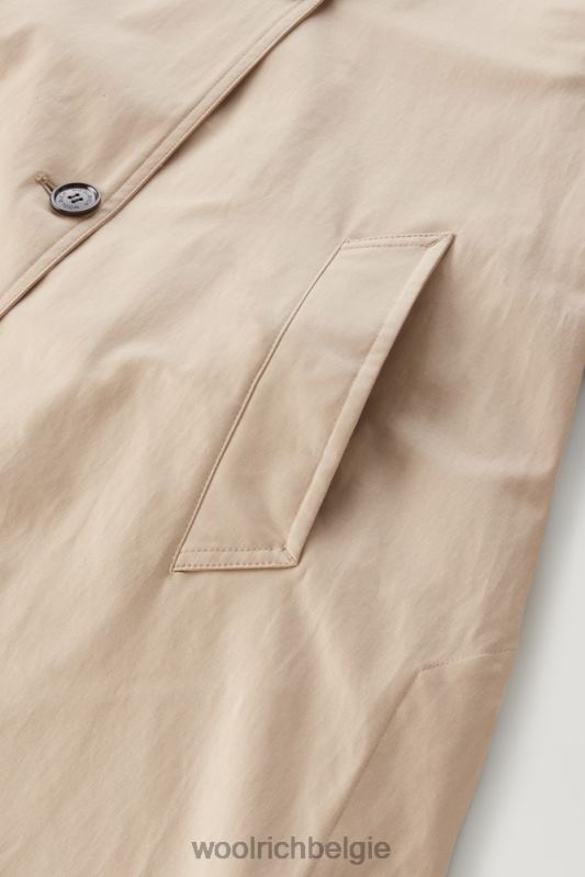 Katoenen trenchcoat aan het meer Woolrich vrouwen 8TTN025 veer beige kleding
