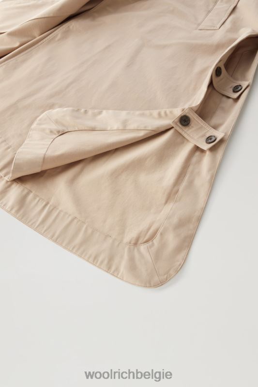 Katoenen trenchcoat aan het meer Woolrich vrouwen 8TTN025 veer beige kleding