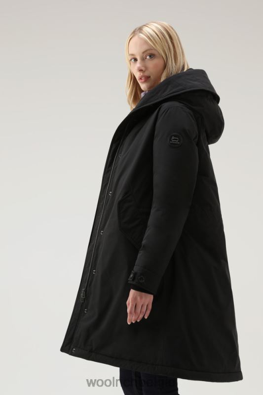Keystone lange parka in urban touch met kasjmierbont Woolrich vrouwen 8TTN0221 zwart kleding