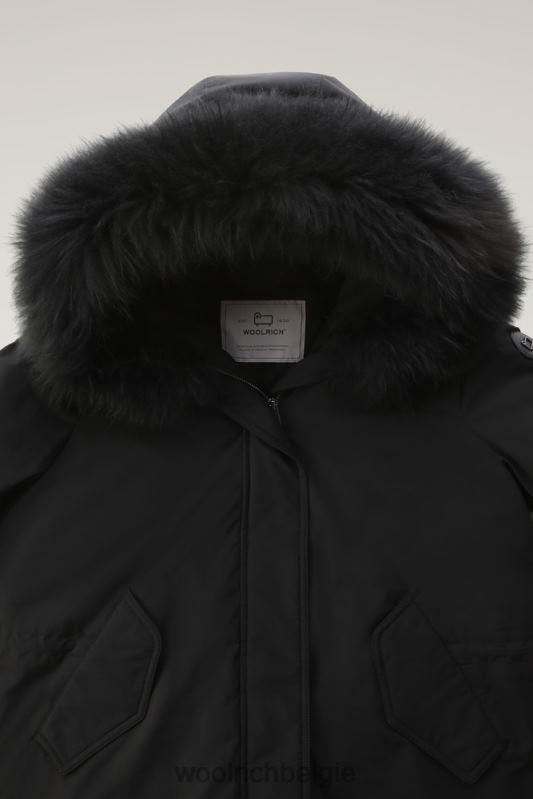 Keystone lange parka in urban touch met kasjmierbont Woolrich vrouwen 8TTN0221 zwart kleding
