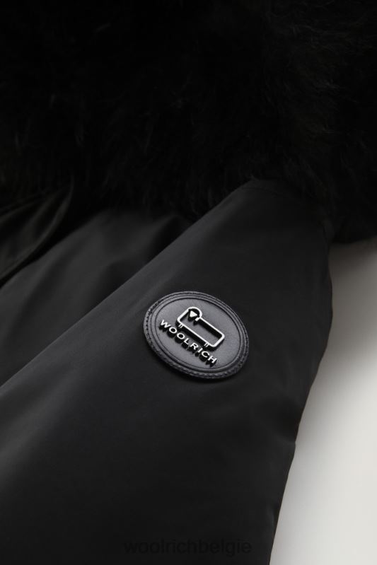 Keystone lange parka in urban touch met kasjmierbont Woolrich vrouwen 8TTN0221 zwart kleding