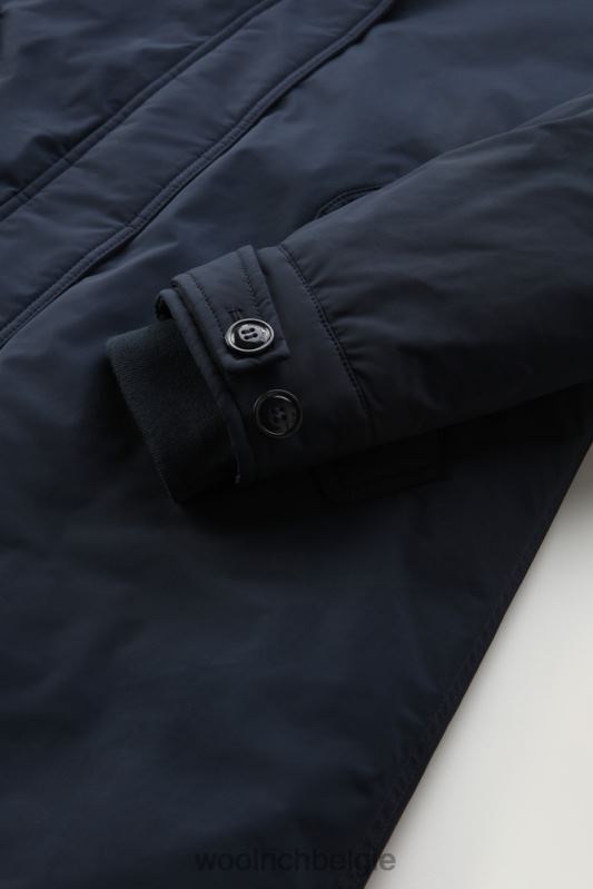 Keystone lange parka in urban touch met kasjmierbont Woolrich vrouwen 8TTN0295 Melton blauw kleding