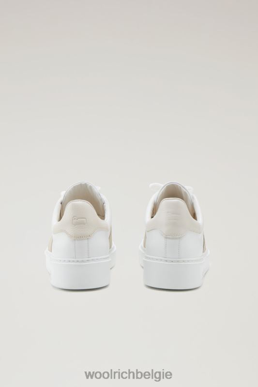 Klassieke pumps van zacht leer met contrasterende suède zijband Woolrich Heren 8TTN0785 witte crème schoenen