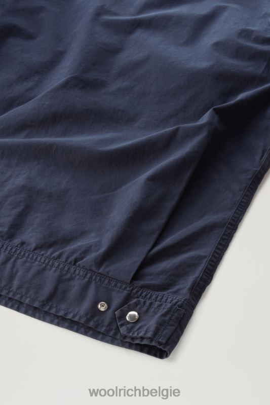 Kledinggeverfd bomberjack met ronde hals van puur katoen Woolrich Heren 8TTN0497 Melton blauw kleding