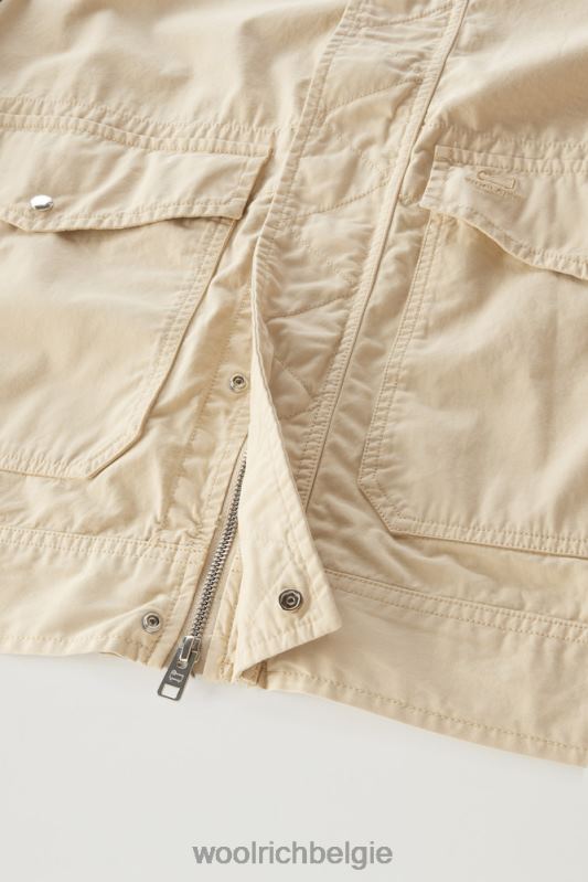 Kledinggeverfd bomberjack met ronde hals van puur katoen Woolrich Heren 8TTN0577 strandzand kleding