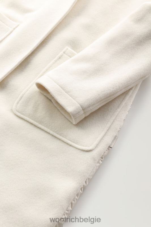 Kuna-parka van een mix van wol en kasjmier Woolrich vrouwen 8TTN0210 melkachtige crème kleding