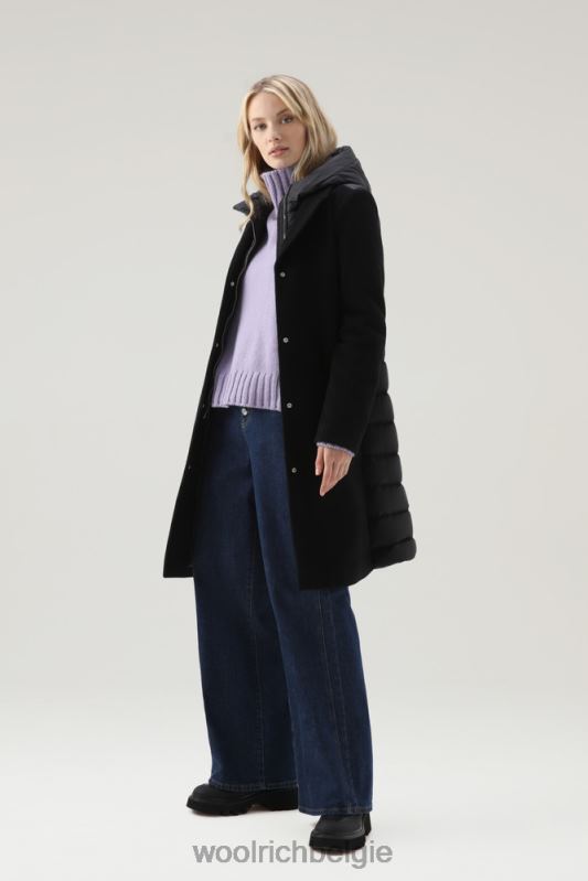 Kuna-parka van een mix van wol en kasjmier Woolrich vrouwen 8TTN0236 zwart kleding