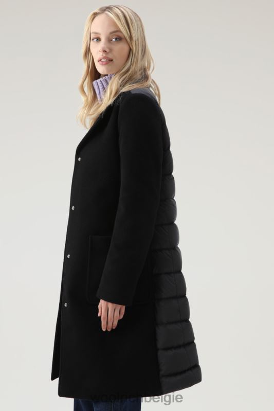 Kuna-parka van een mix van wol en kasjmier Woolrich vrouwen 8TTN0236 zwart kleding