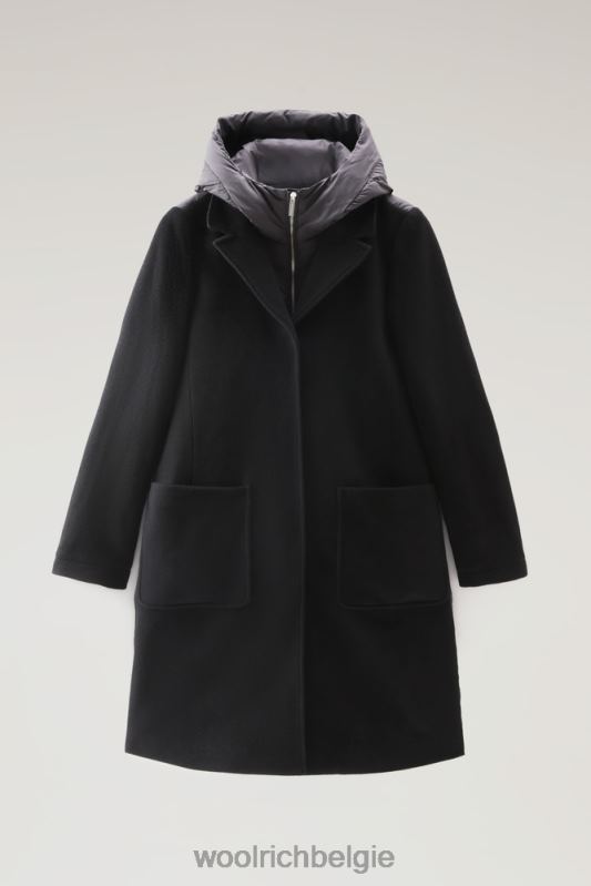 Kuna-parka van een mix van wol en kasjmier Woolrich vrouwen 8TTN0236 zwart kleding