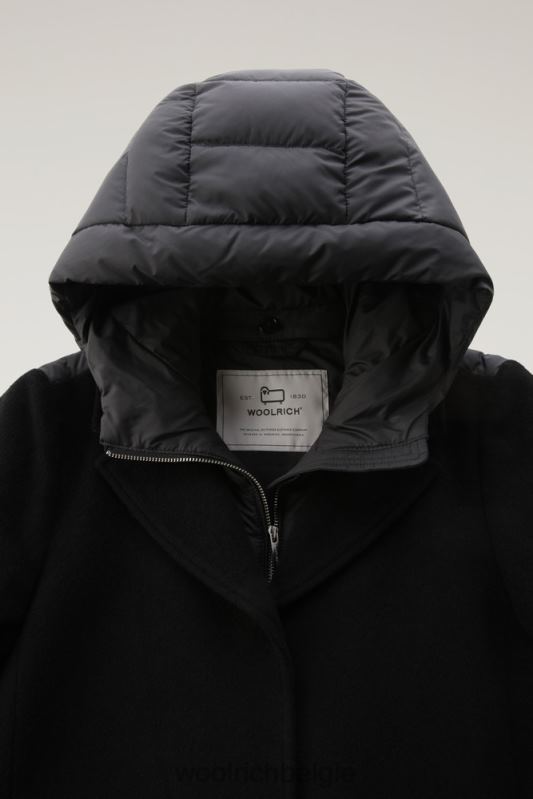 Kuna-parka van een mix van wol en kasjmier Woolrich vrouwen 8TTN0236 zwart kleding