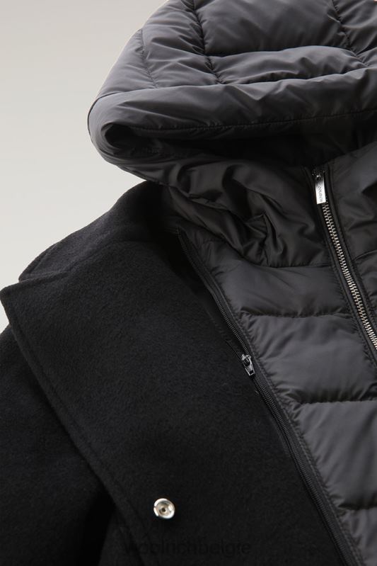 Kuna-parka van een mix van wol en kasjmier Woolrich vrouwen 8TTN0236 zwart kleding
