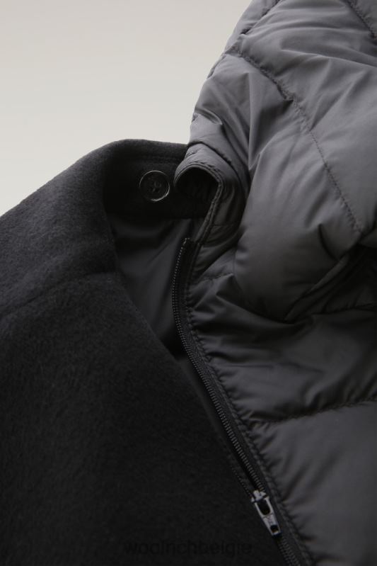 Kuna-parka van een mix van wol en kasjmier Woolrich vrouwen 8TTN0236 zwart kleding