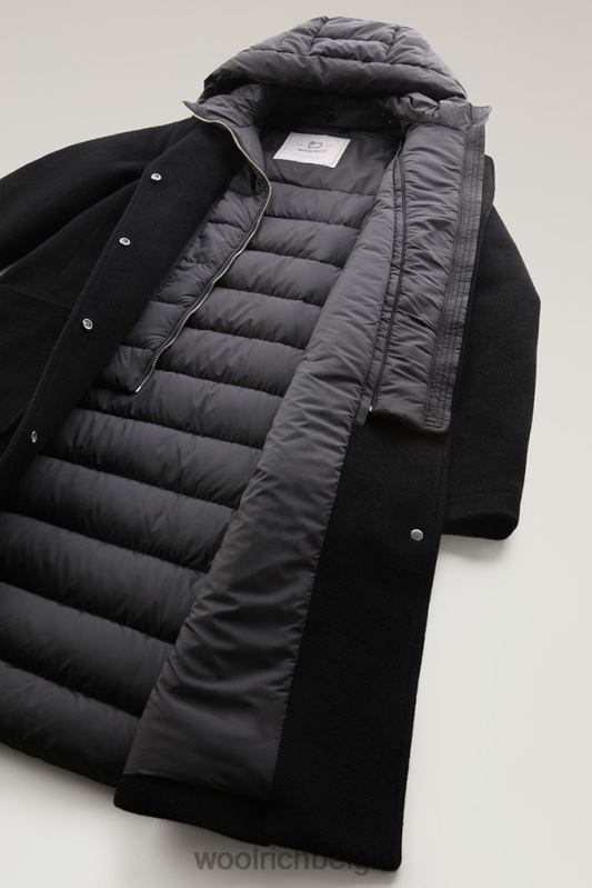 Kuna-parka van een mix van wol en kasjmier Woolrich vrouwen 8TTN0236 zwart kleding