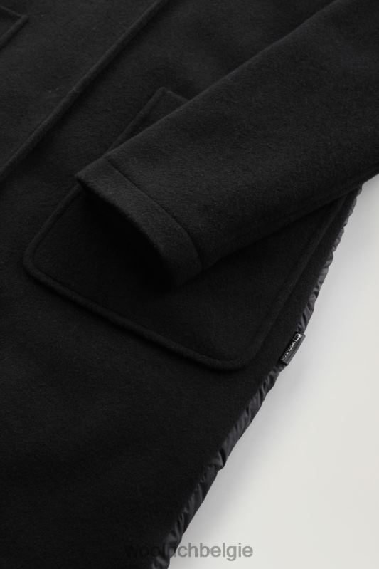 Kuna-parka van een mix van wol en kasjmier Woolrich vrouwen 8TTN0236 zwart kleding