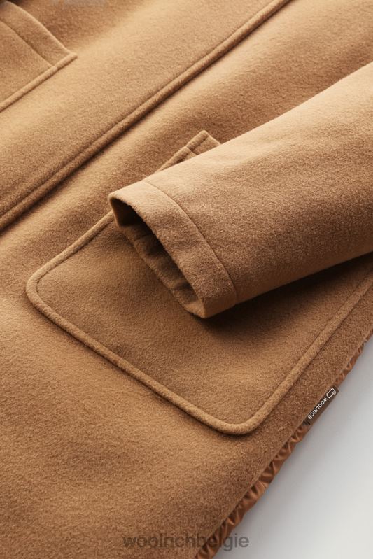 Kuna-parka van een mix van wol en kasjmier Woolrich vrouwen 8TTN0251 donkere kameel kleding