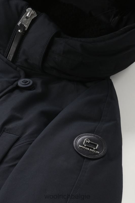 Lange parka van ramar-stof Woolrich vrouwen 8TTN0309 donker marine kleding