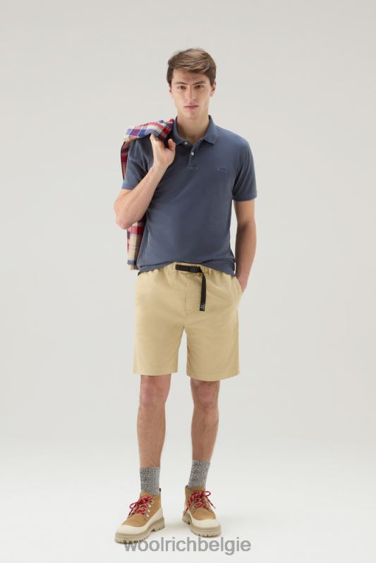 Mackinack-polo van kledingstuk-dye stretchkatoenen piquet Woolrich Heren 8TTN0783 Melton blauw kleding
