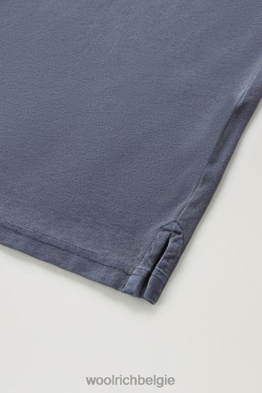 Mackinack-polo van kledingstuk-dye stretchkatoenen piquet Woolrich Heren 8TTN0783 Melton blauw kleding