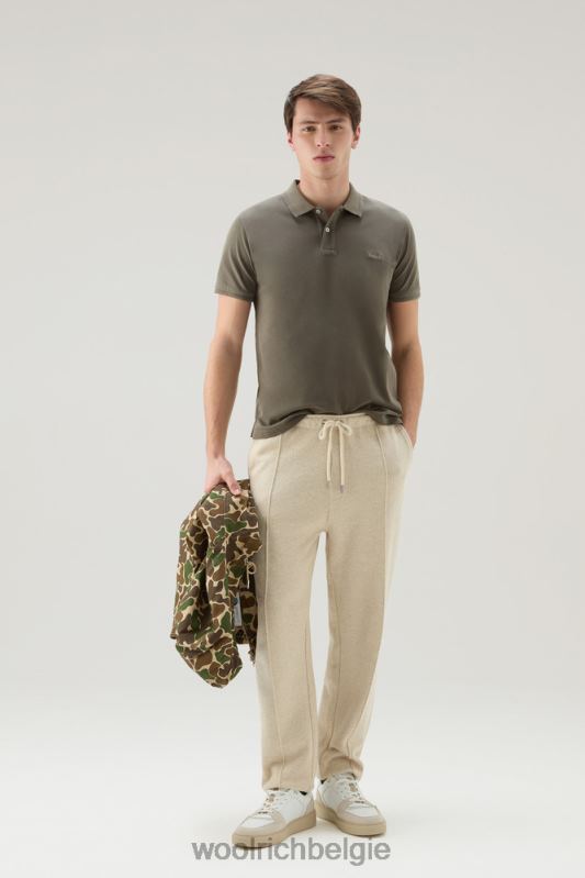 Mackinack-polo van kledingstuk-dye stretchkatoenen piquet Woolrich Heren 8TTN0788 donkergroen kleding