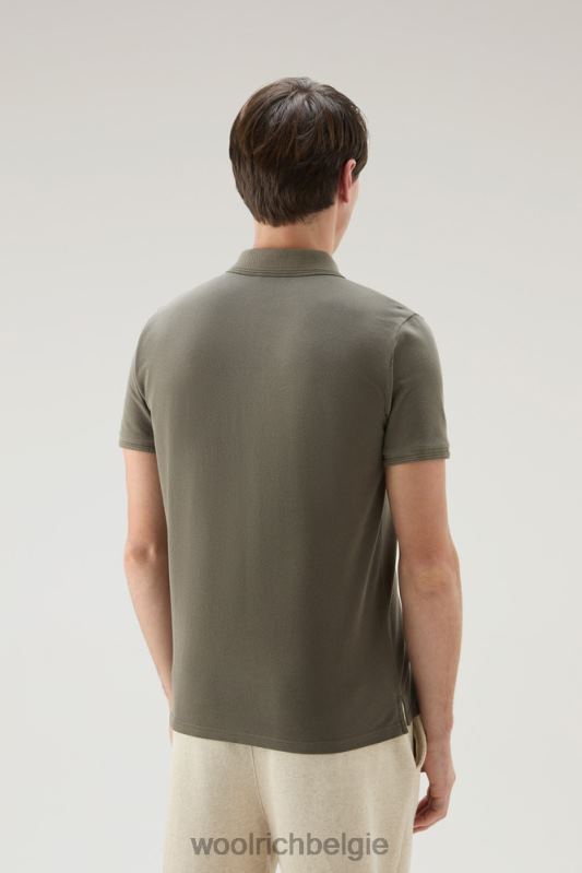 Mackinack-polo van kledingstuk-dye stretchkatoenen piquet Woolrich Heren 8TTN0788 donkergroen kleding