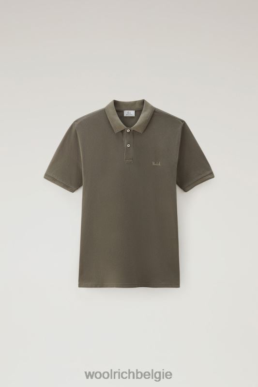Mackinack-polo van kledingstuk-dye stretchkatoenen piquet Woolrich Heren 8TTN0788 donkergroen kleding