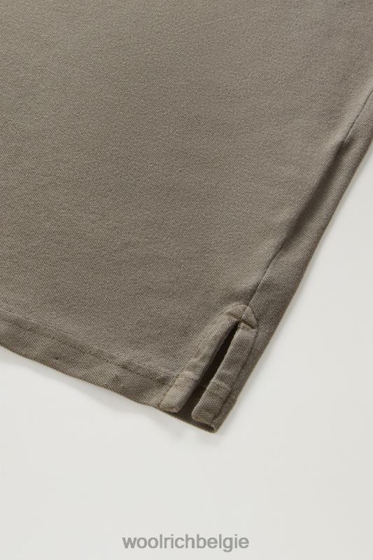 Mackinack-polo van kledingstuk-dye stretchkatoenen piquet Woolrich Heren 8TTN0788 donkergroen kleding