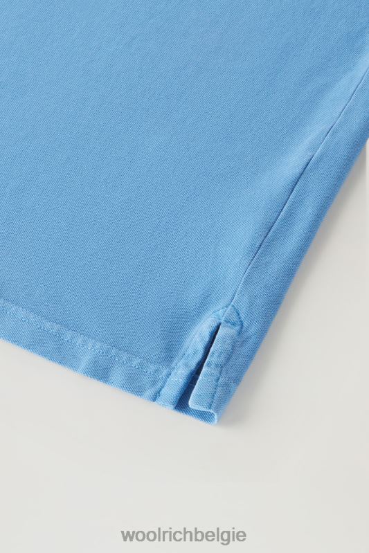 Mackinack-polo van kledingstuk-dye stretchkatoenen piquet Woolrich Heren 8TTN0789 klokje blauw kleding