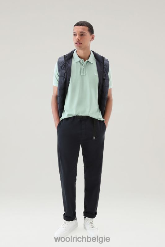 Mackinack-polo van kledingstuk-dye stretchkatoenen piquet Woolrich Heren 8TTN0791 haven groen kleding