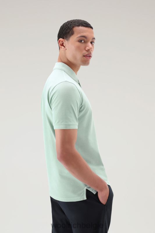 Mackinack-polo van kledingstuk-dye stretchkatoenen piquet Woolrich Heren 8TTN0791 haven groen kleding