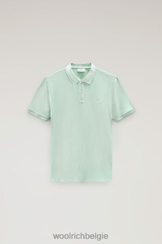 Mackinack-polo van kledingstuk-dye stretchkatoenen piquet Woolrich Heren 8TTN0791 haven groen kleding