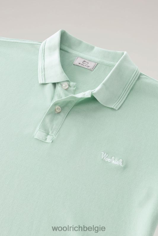 Mackinack-polo van kledingstuk-dye stretchkatoenen piquet Woolrich Heren 8TTN0791 haven groen kleding