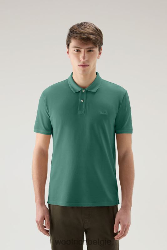 Mackinack-polo van kledingstuk-dye stretchkatoenen piquet Woolrich Heren 8TTN0792 groenblijvend kleding