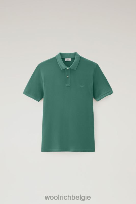 Mackinack-polo van kledingstuk-dye stretchkatoenen piquet Woolrich Heren 8TTN0792 groenblijvend kleding