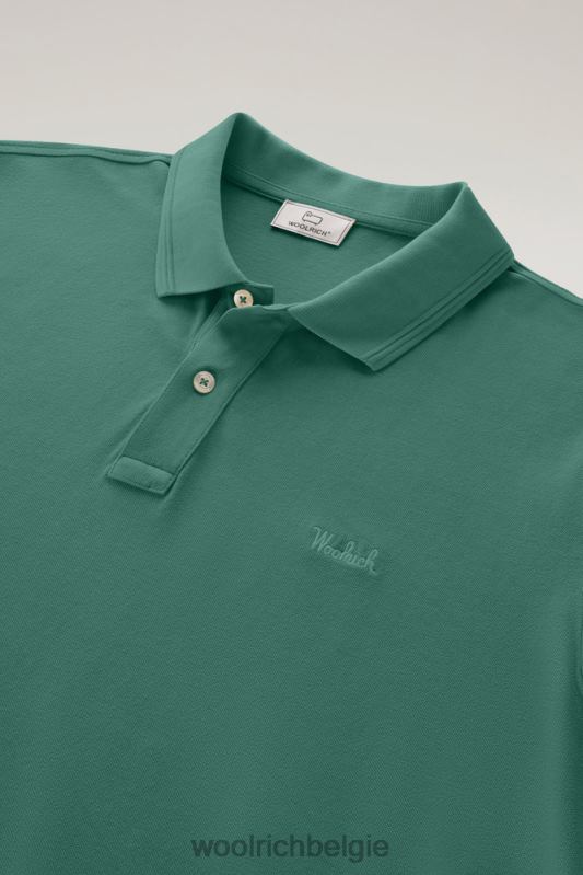 Mackinack-polo van kledingstuk-dye stretchkatoenen piquet Woolrich Heren 8TTN0792 groenblijvend kleding