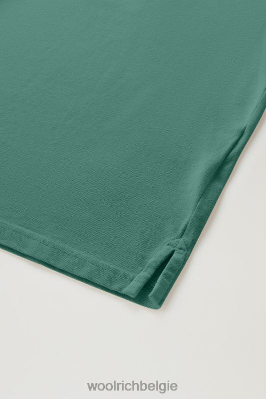 Mackinack-polo van kledingstuk-dye stretchkatoenen piquet Woolrich Heren 8TTN0792 groenblijvend kleding