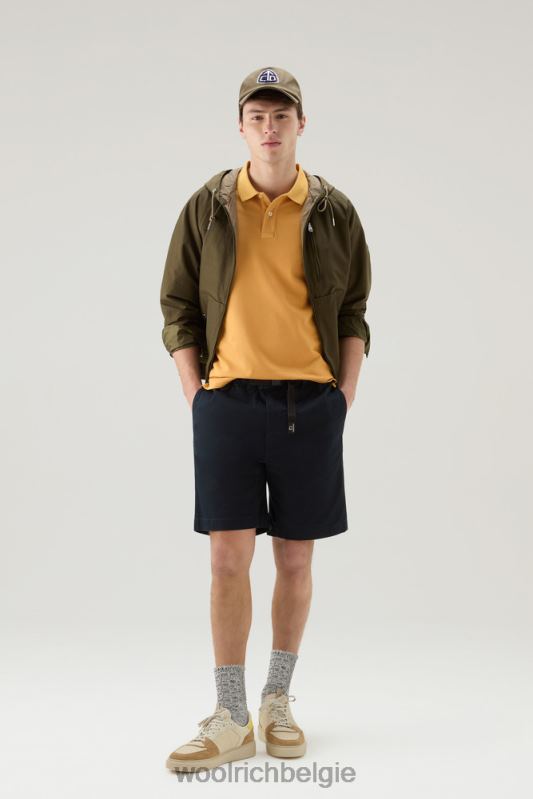 Mackinack-polo van kledingstuk-dye stretchkatoenen piquet Woolrich Heren 8TTN0794 vuur geel kleding