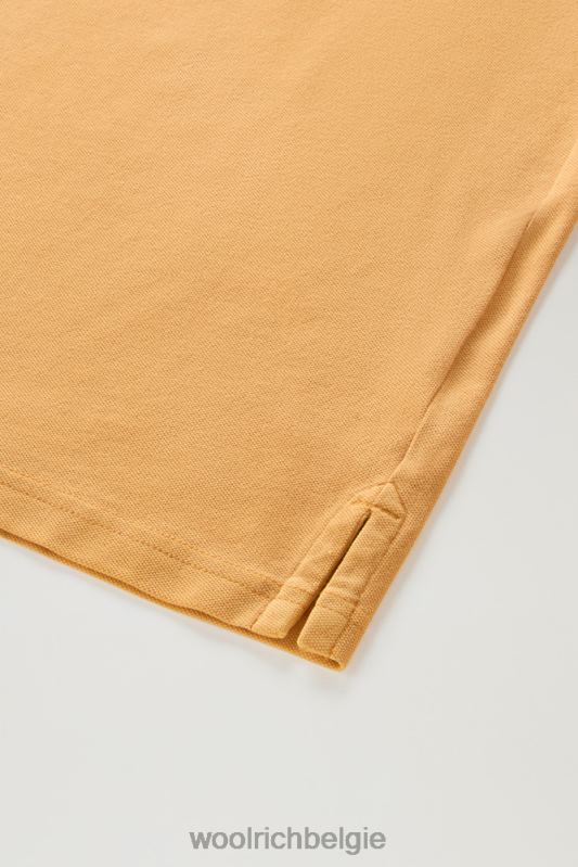 Mackinack-polo van kledingstuk-dye stretchkatoenen piquet Woolrich Heren 8TTN0794 vuur geel kleding