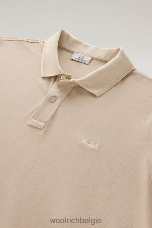 Mackinack-polo van kledingstuk-dye stretchkatoenen piquet Woolrich Heren 8TTN0809 strandzand kleding