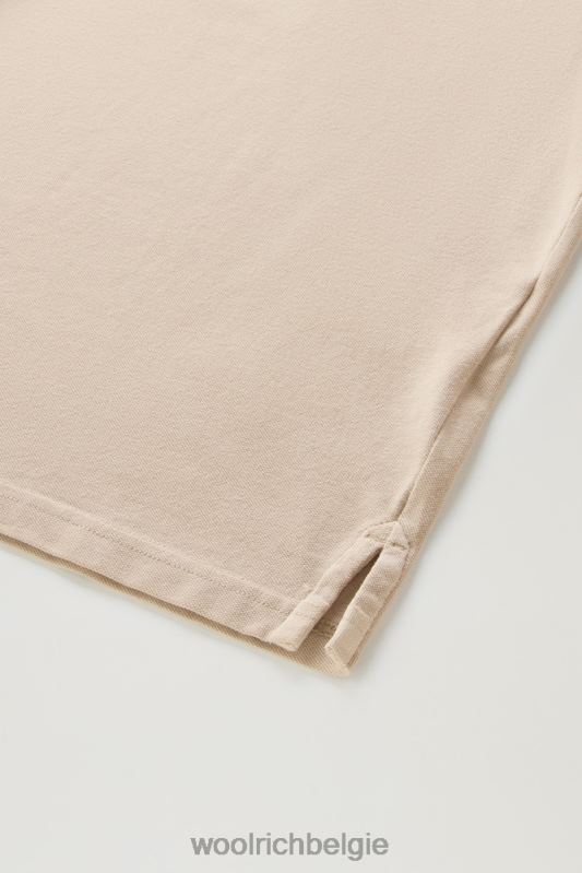 Mackinack-polo van kledingstuk-dye stretchkatoenen piquet Woolrich Heren 8TTN0809 strandzand kleding