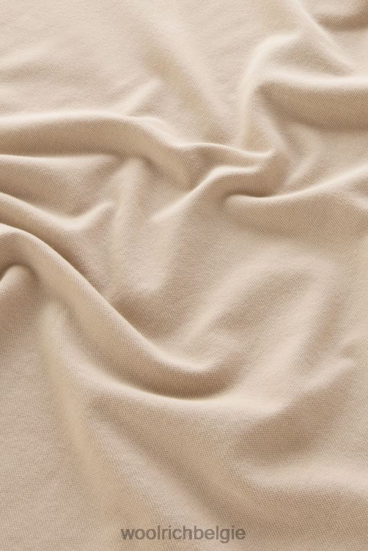 Mackinack-polo van kledingstuk-dye stretchkatoenen piquet Woolrich Heren 8TTN0809 strandzand kleding