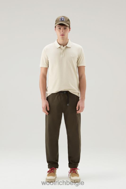 Mackinack-polo van kledingstuk-dye stretchkatoenen piquet Woolrich Heren 8TTN0810 melkachtige crème kleding