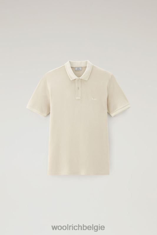 Mackinack-polo van kledingstuk-dye stretchkatoenen piquet Woolrich Heren 8TTN0810 melkachtige crème kleding