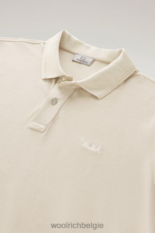 Mackinack-polo van kledingstuk-dye stretchkatoenen piquet Woolrich Heren 8TTN0810 melkachtige crème kleding