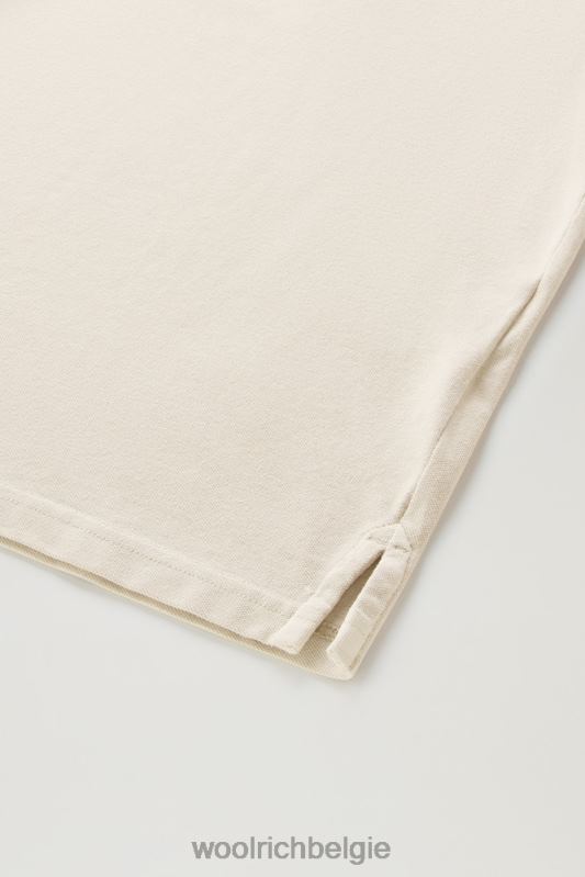 Mackinack-polo van kledingstuk-dye stretchkatoenen piquet Woolrich Heren 8TTN0810 melkachtige crème kleding