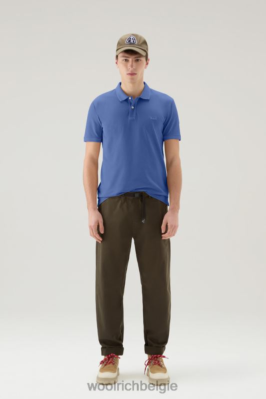 Mackinack-polo van kledingstuk-dye stretchkatoenen piquet Woolrich Heren 8TTN0812 unie blauw kleding