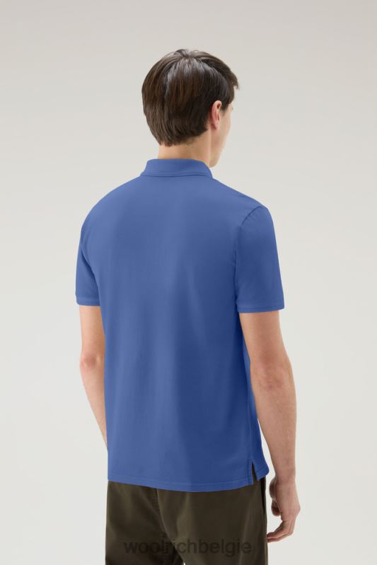 Mackinack-polo van kledingstuk-dye stretchkatoenen piquet Woolrich Heren 8TTN0812 unie blauw kleding