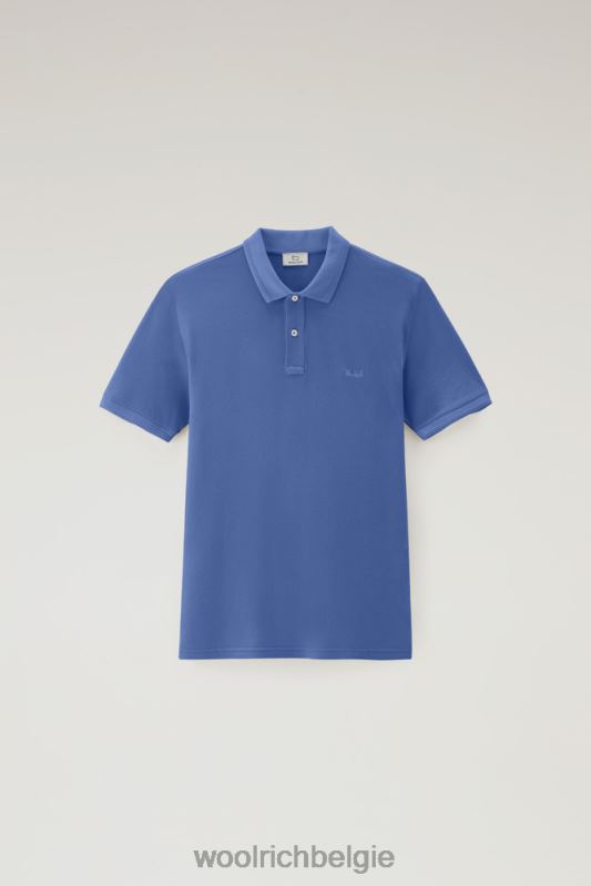 Mackinack-polo van kledingstuk-dye stretchkatoenen piquet Woolrich Heren 8TTN0812 unie blauw kleding